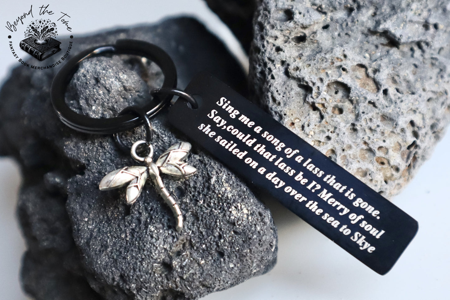 OUTLANDER Inspired Stainless Steel Key Ring - Sing me a song of a lass that is gone.