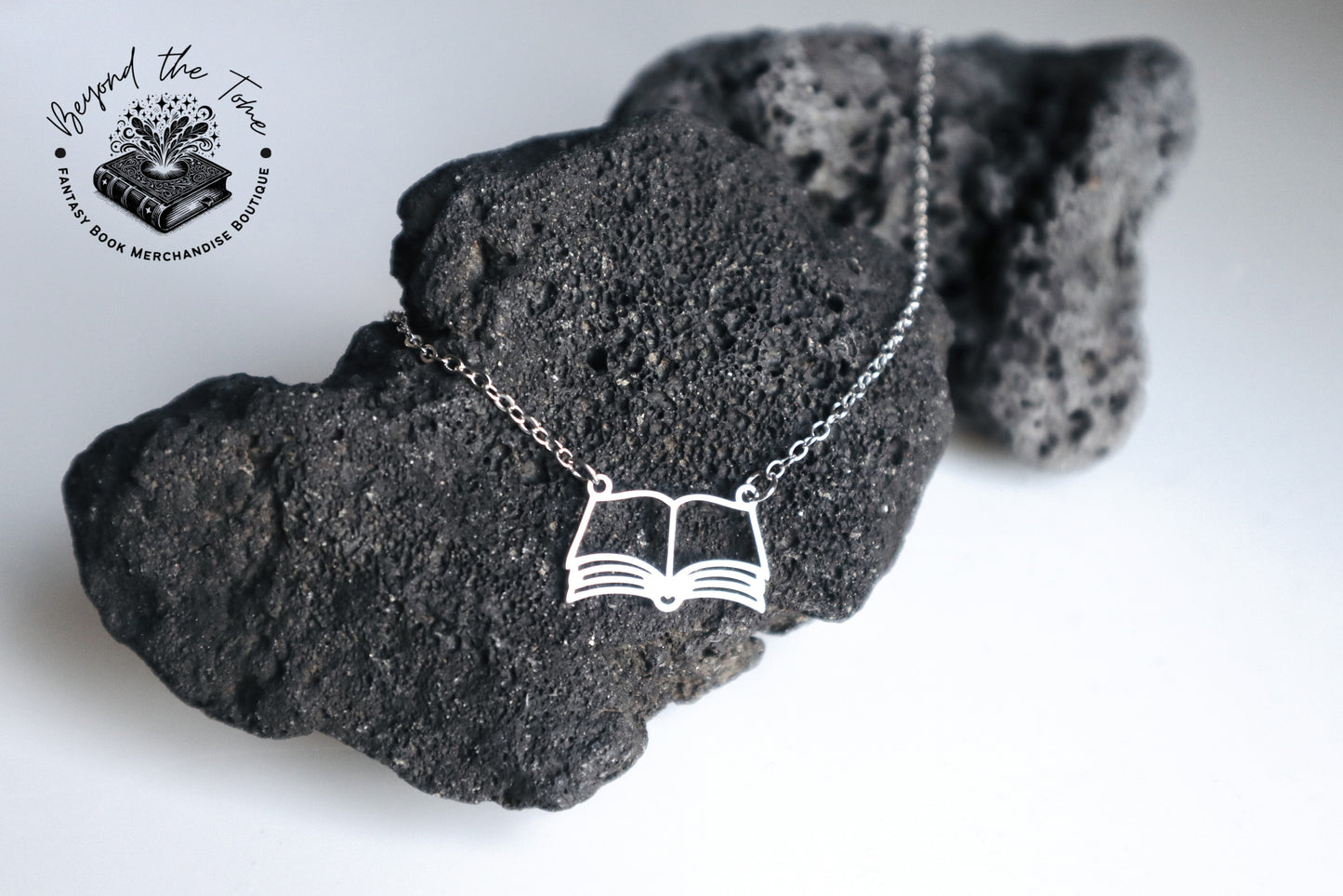 BOOK NERD Silver Book Pendant Necklace - Perfect for Book Lovers