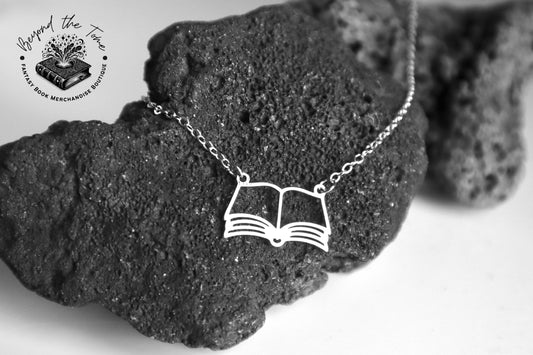 BOOK NERD Silver Book Pendant Necklace - Perfect for Book Lovers