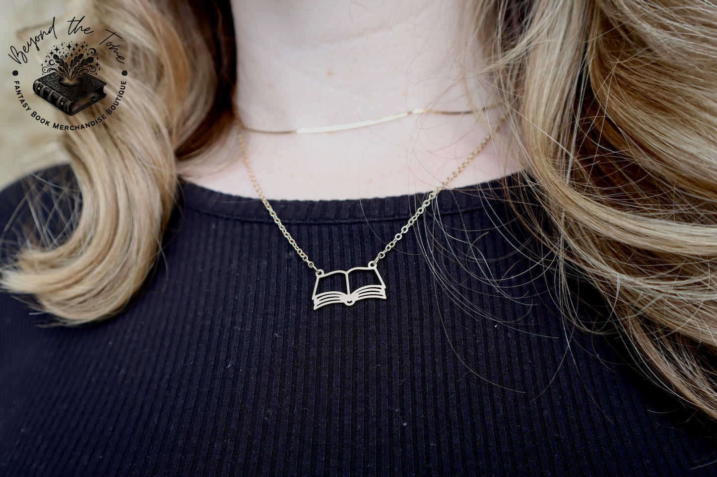 BOOK NERD Gold Book Pendant Necklace - Perfect for Book Lovers